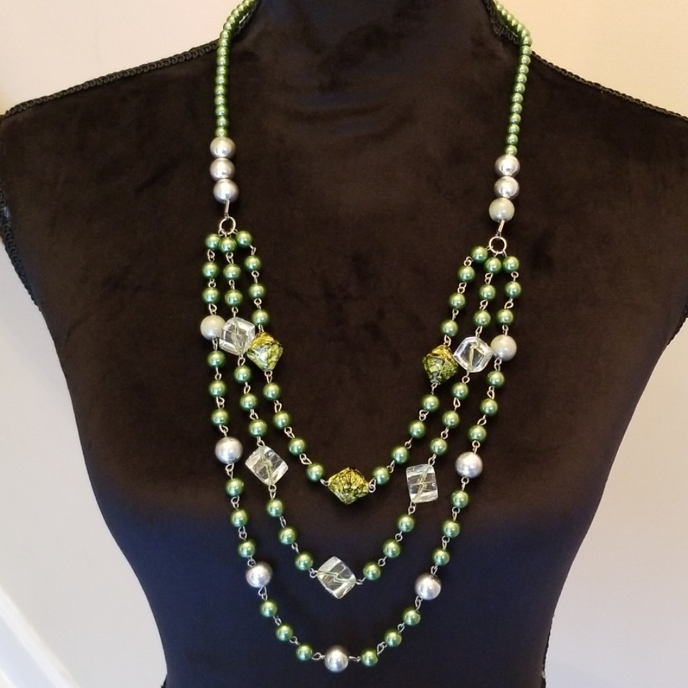 Beaded 3 strand necklace